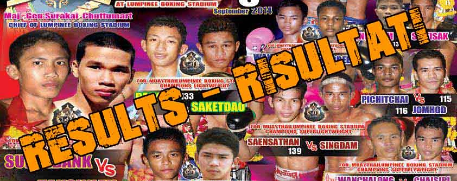 Live Results: Lumpinee Superfights 5th September 2014