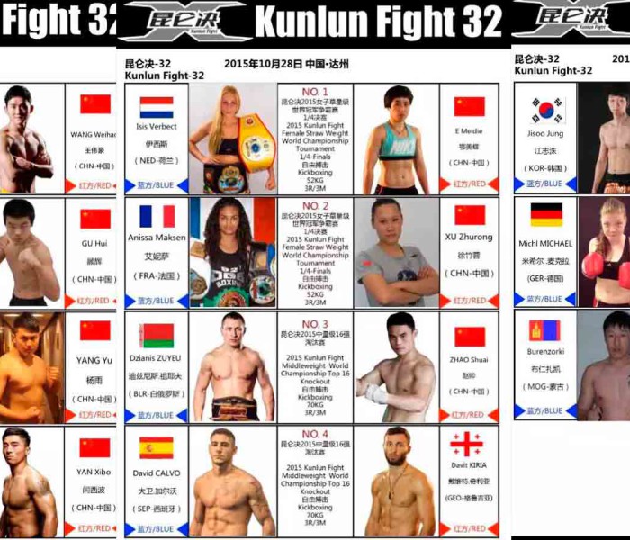 Card: Buakaw, Kiria, Zuev, Maksen etc al Kunlun Fight 32 – Hai Zhou, China – 28/10/2015