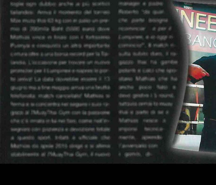 The Italian magazine Samurai talks about Mathias Gallo Cassarino victory at Lumpinee
